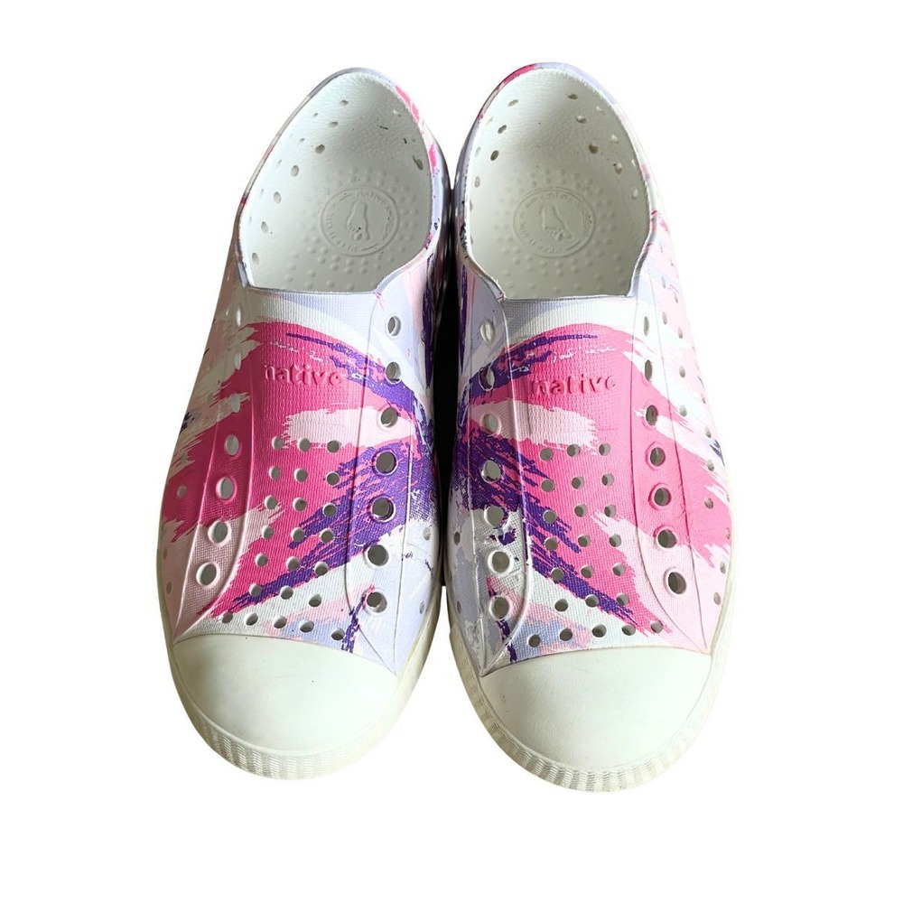Native Jefferson‎ Slip-On Shoes, Pink Purple Tie-Dye Size Toddler 12